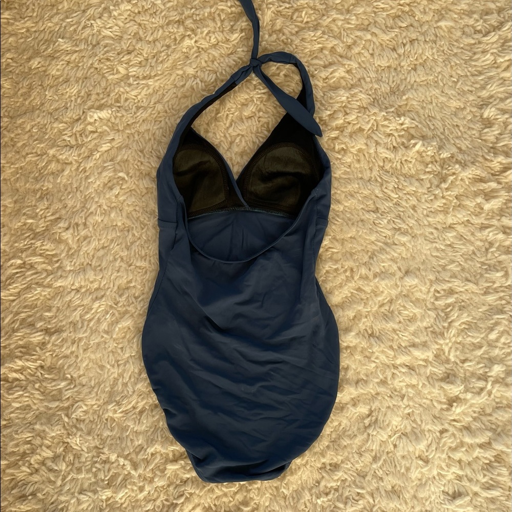 INC size 8 slate blue one piece swim suit - Picture 2 of 4